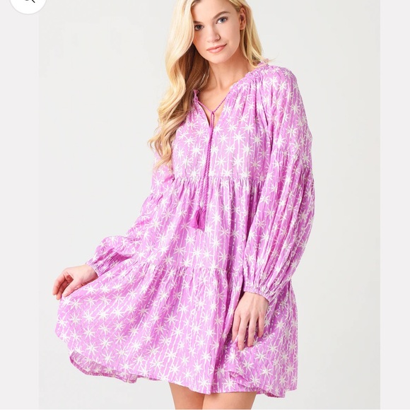 Tuckernuck Oliphant Virgo Lilac Tiered Mini Dress - Picture 11 of 11